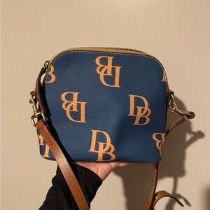 Dooney & Bourke Navy and Brown Crossbody Bag